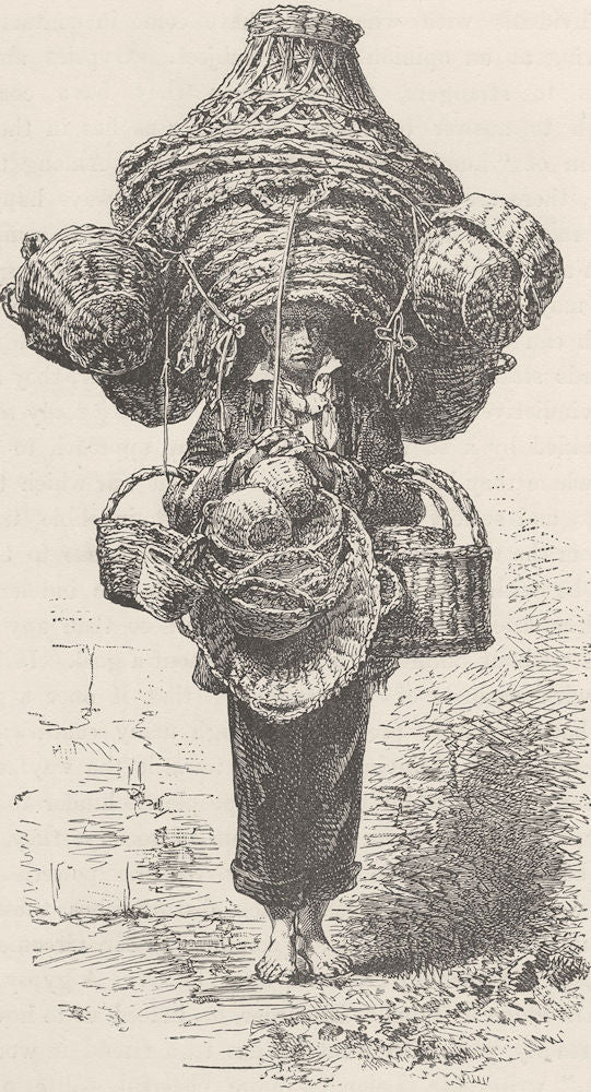 FRANCE. French gypsy (Bohemien)  1893 old antique vintage print picture